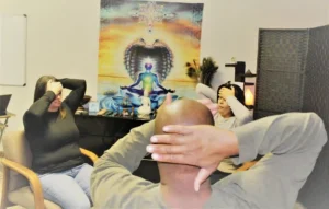 Group of people practicing reiki